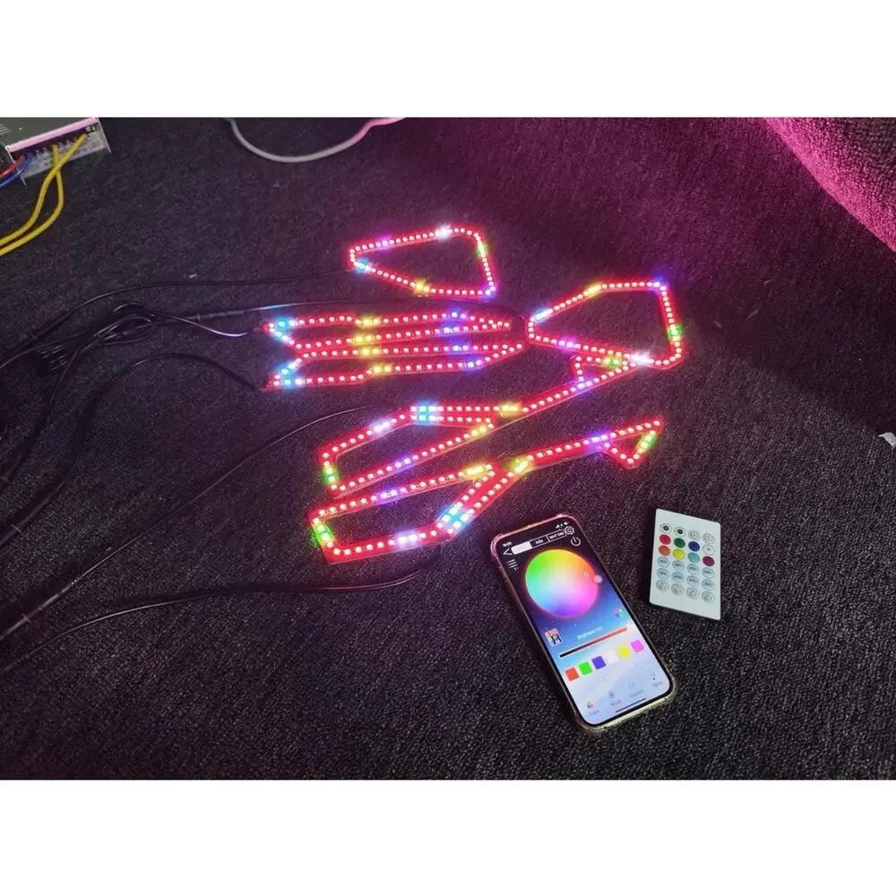6PCS RGB Dream Color CHASING Addressable LEDs Overlay Lighting LED Lights Ang...